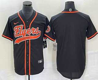 Mens Philadelphia Flyers Blank Black Cool Base Stitched Baseball Jersey